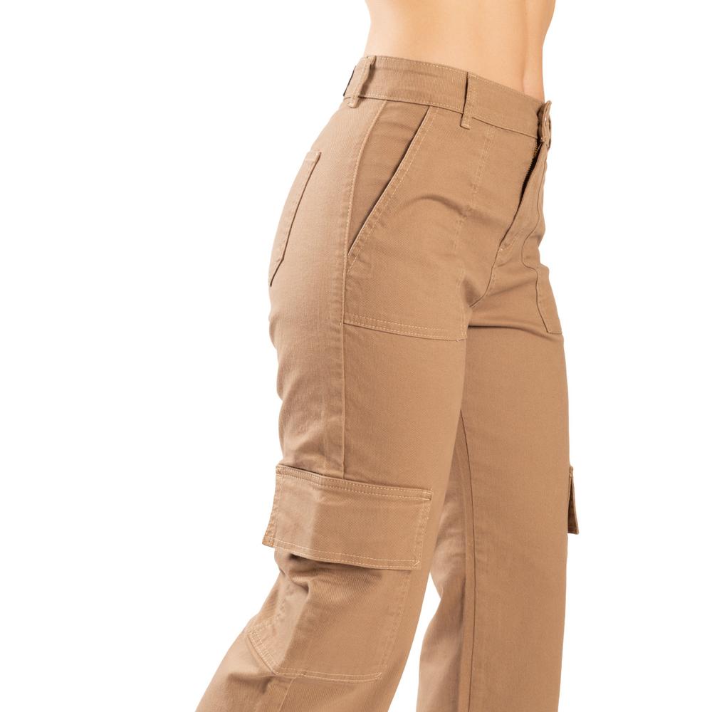 Foto 4 pulgar | Pantalón Cargo Tiro Alto Jeanswest 9418d Beige