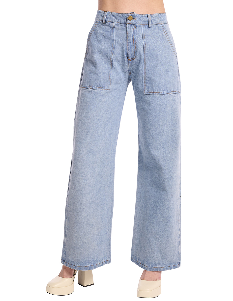 Foto 1 | Jeans Devendi Color Azul Claro Rígidos