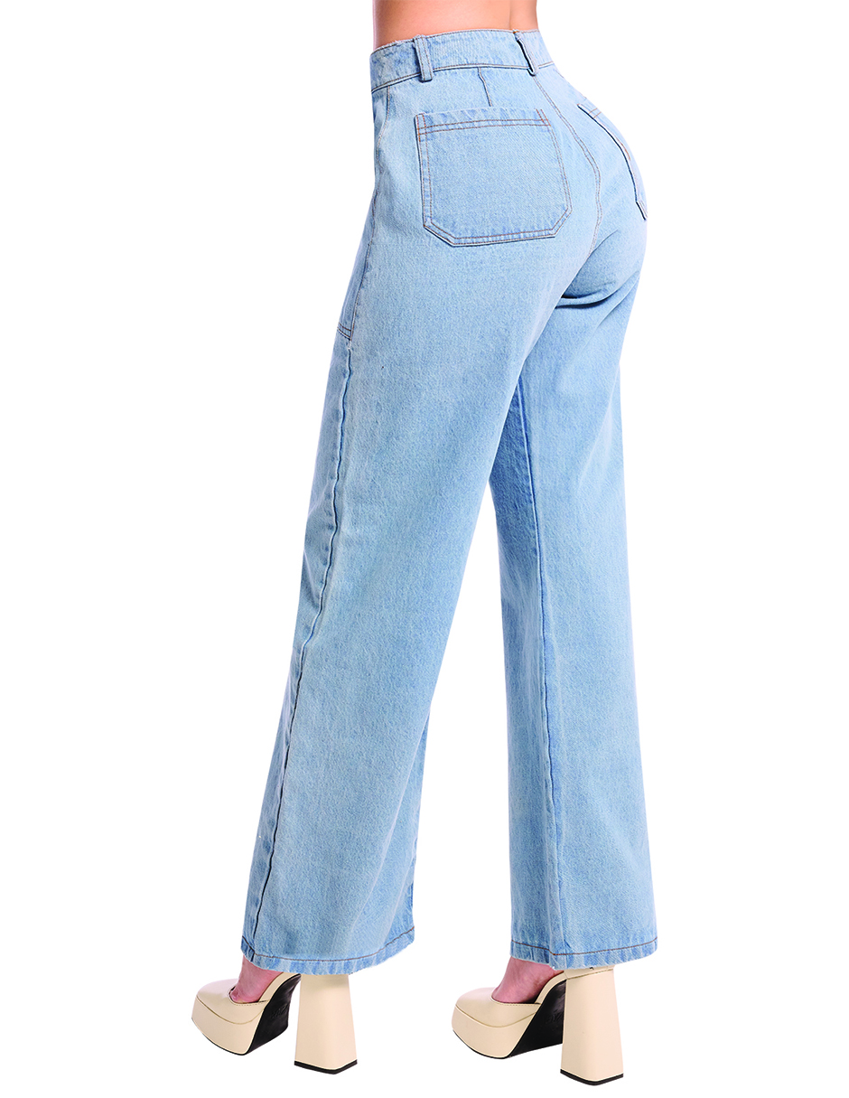 Foto 3 pulgar | Jeans Devendi Color Azul Claro Rígidos