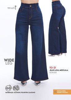 Foto 3 | Jeans Devendi Color Azul Anchos