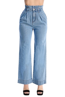 Foto 1 | Jeans Devendi Color Azul Anchos Con Pinzas Cintura