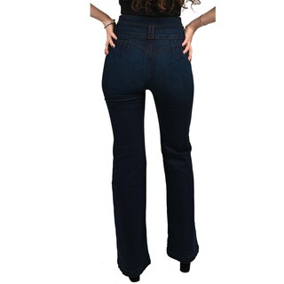 Foto 3 | Pantalón Britos Jeans Mujer Acampanado Azul 024639