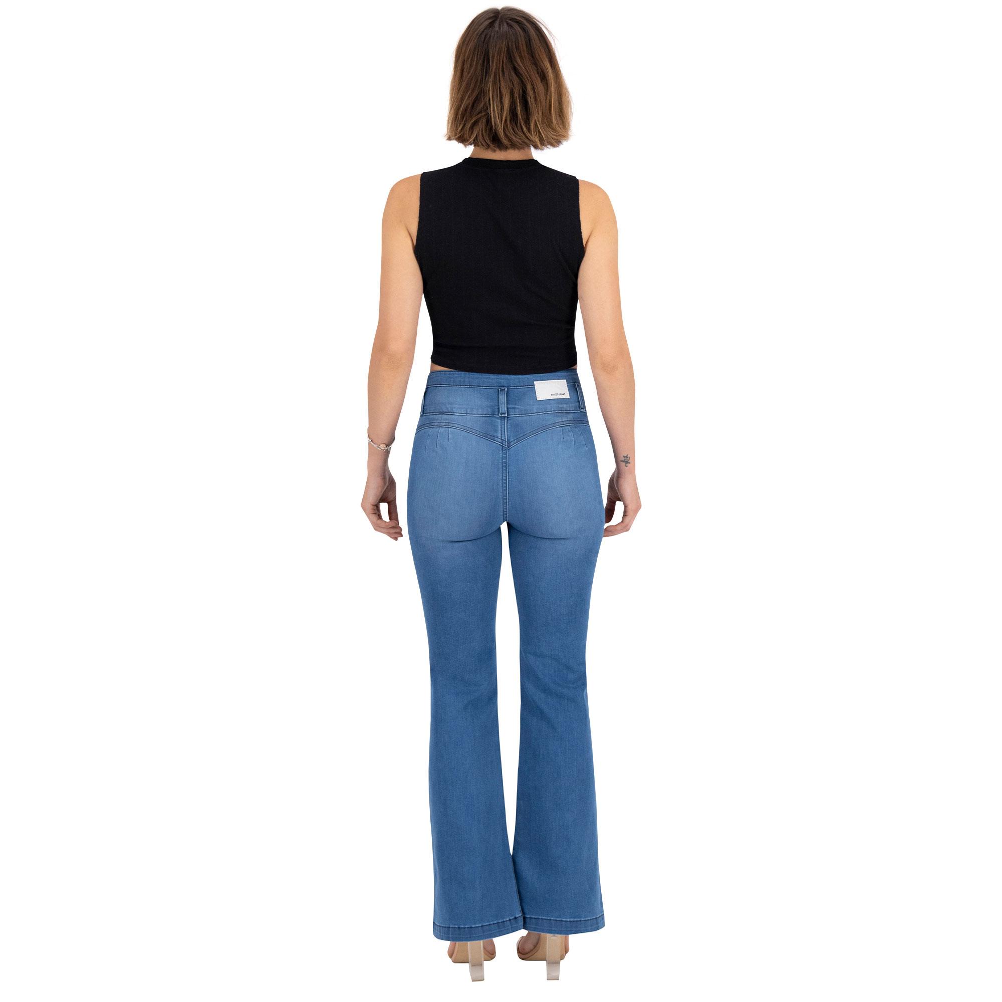 Foto 3 pulgar | Pantalón Acampanado Britos Jeans Mujer Azul Corazón 024618