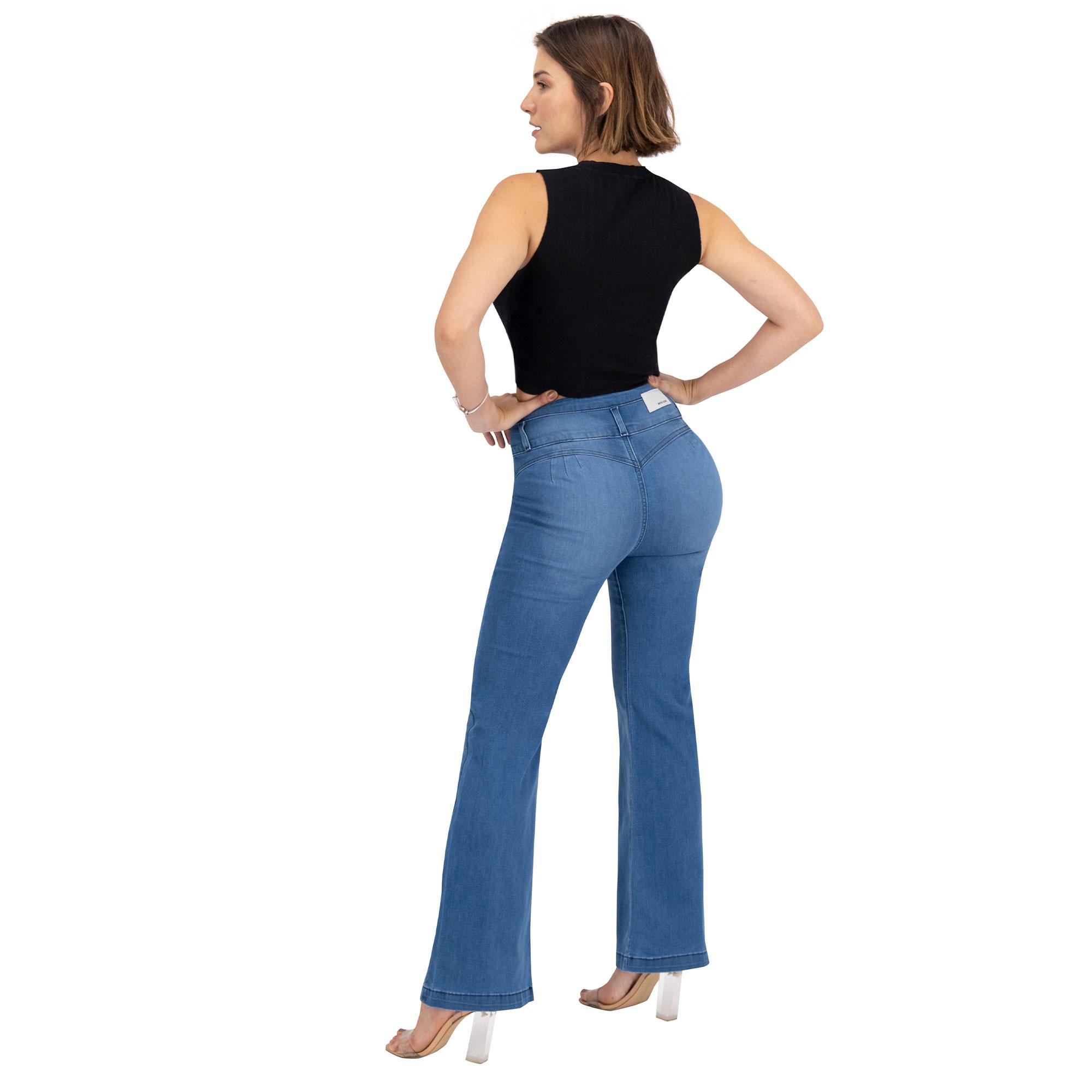Foto 4 | Pantalón Acampanado Britos Jeans Mujer Azul Corazón 024618