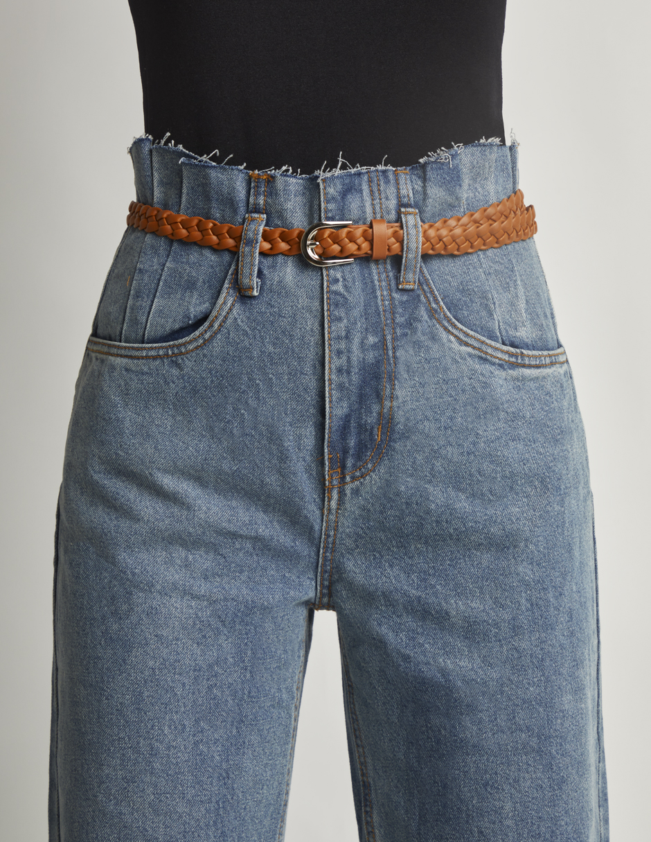 Foto 5 pulgar | Jeans Devendi Color Azul Wide Leg Cinturón