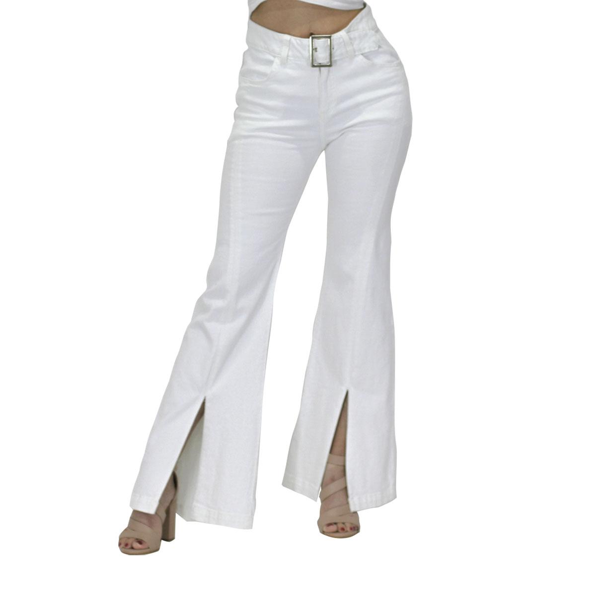 Foto 2 pulgar | Pantalón Britos Jeans Acampanado Blanco