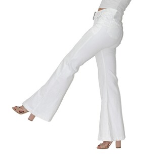 Foto 3 | Pantalón Britos Jeans Acampanado Blanco