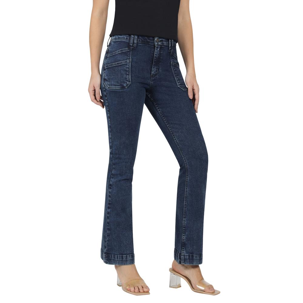 Foto 2 | Jeans Mujer Lee High Rise Flare 458 Azul Marino