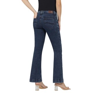 Foto 3 | Jeans Mujer Lee High Rise Flare 458 Azul Marino