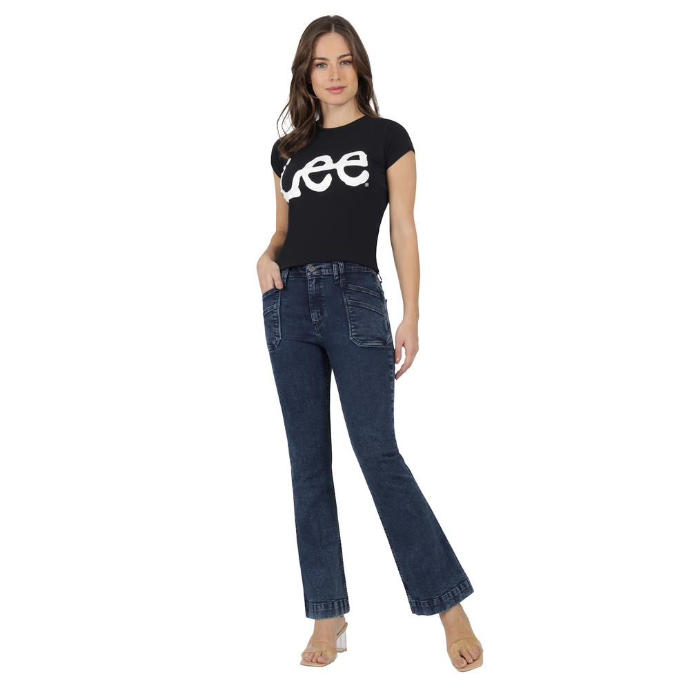 Foto 5 pulgar | Jeans Mujer Lee High Rise Flare 458 Azul Marino