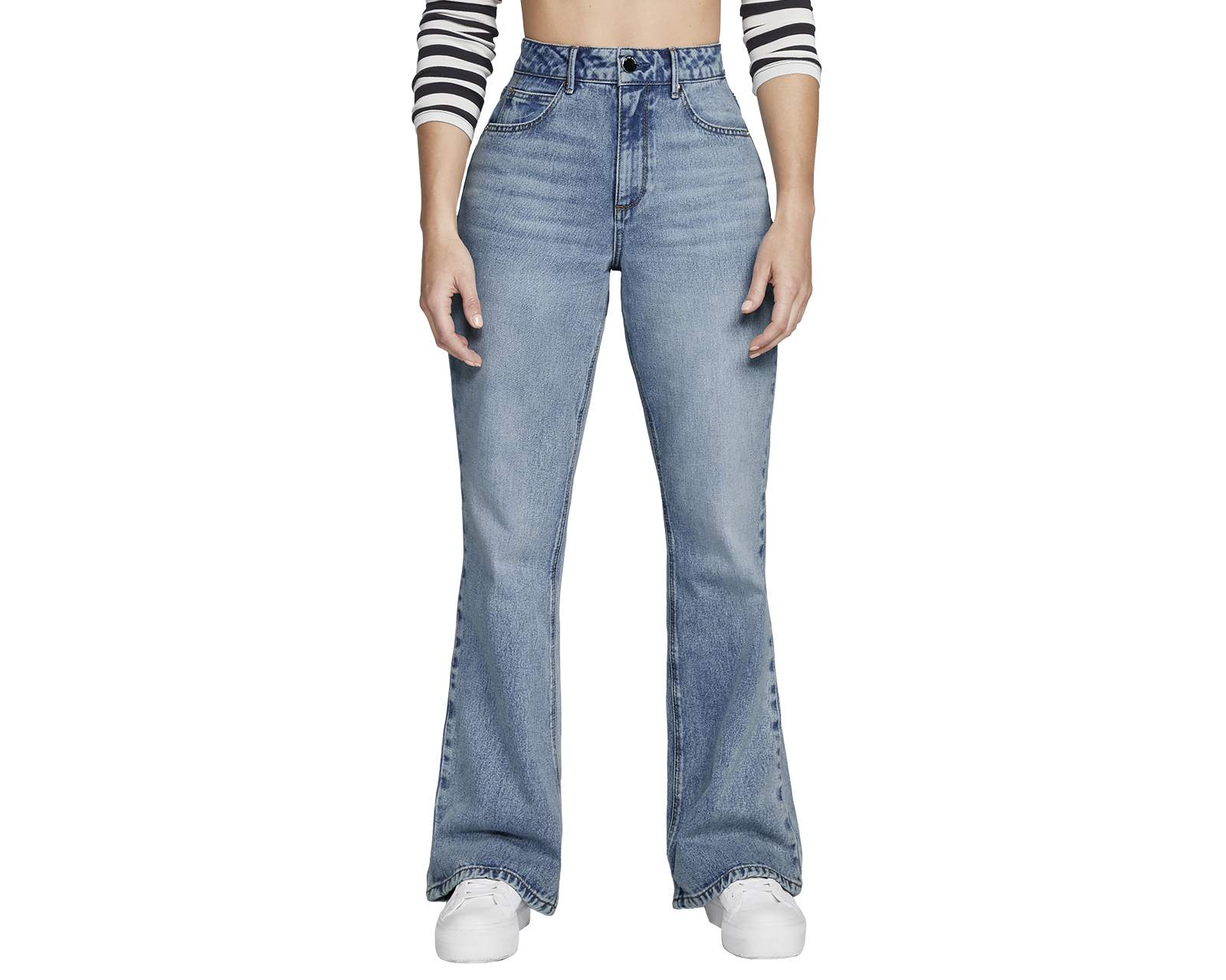 Foto 2 pulgar | Jeans Mezclilla Mujer Semi Flare Cintura Super Alta Seven Jeans