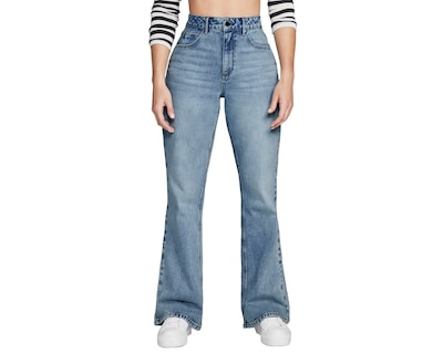 Foto 1 | Jeans Mezclilla Mujer Semi Flare Cintura Super Alta Seven Jeans