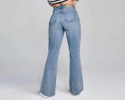 Foto 2 | Jeans Mezclilla Mujer Semi Flare Cintura Super Alta Seven Jeans
