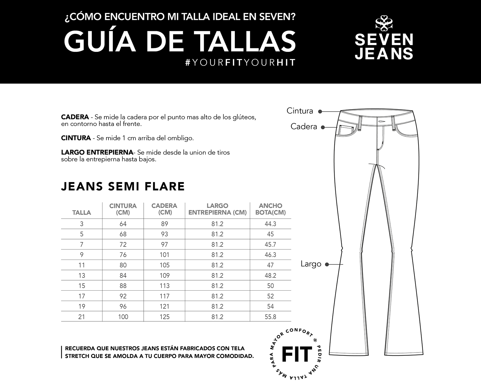Foto 6 pulgar | Jeans Mezclilla Mujer Semi Flare Cintura Super Alta Seven Jeans
