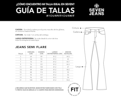Foto 5 | Jeans Mezclilla Mujer Semi Flare Cintura Super Alta Seven Jeans
