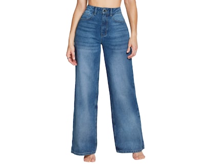 Foto 1 | Jeans Mezclilla Mujer Semi Flare Cintura Super Alta Seven Jeans