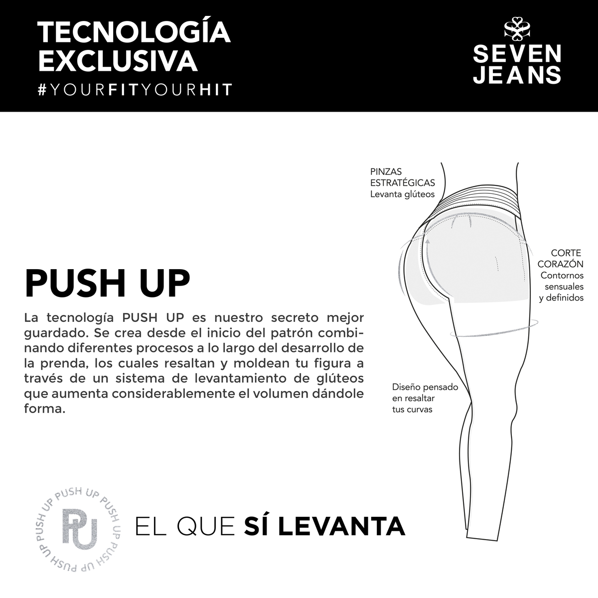 Foto 9 pulgar | Jeans Campana Mujer Push Up Cintura Alta Flare Seven Jeans 6040ngro