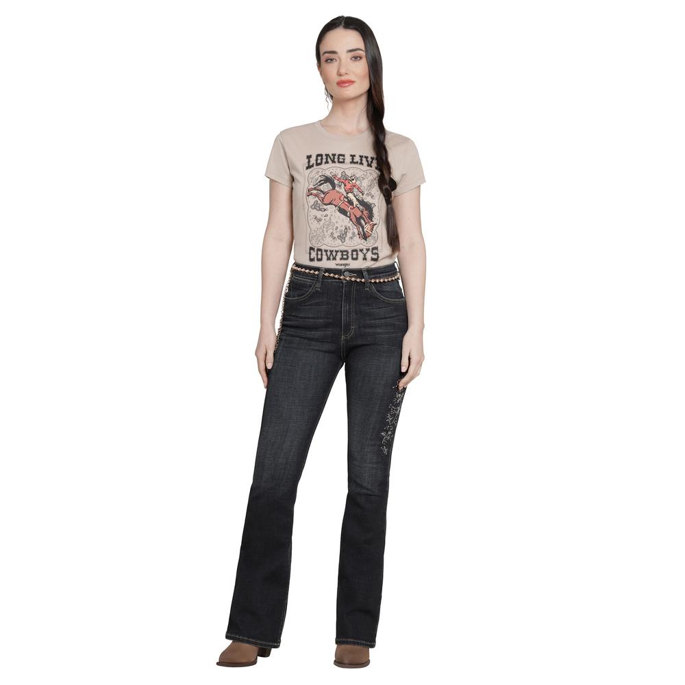 Foto 5 pulgar | Jeans Vaquero Wrangler Mujer Flare 249 Azul