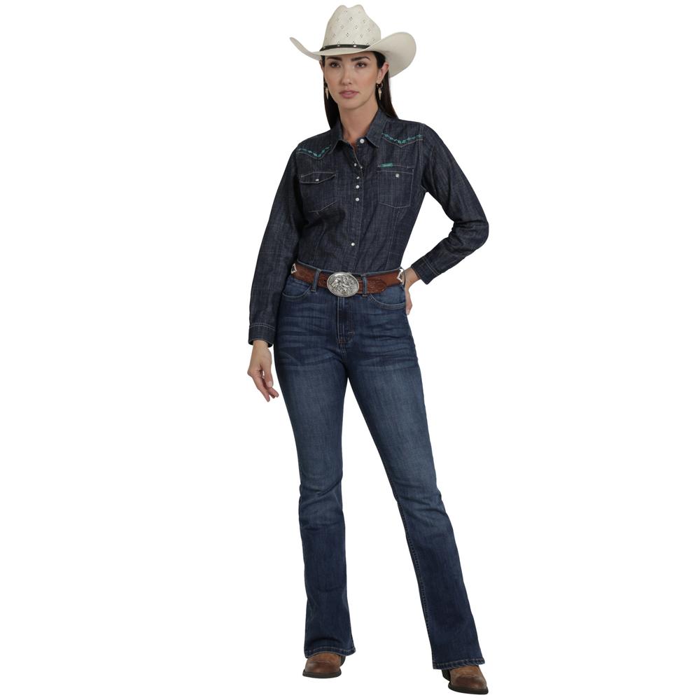 Foto 5 pulgar | Jeans Vaquero Wrangler Mujer Flare 433 Azul