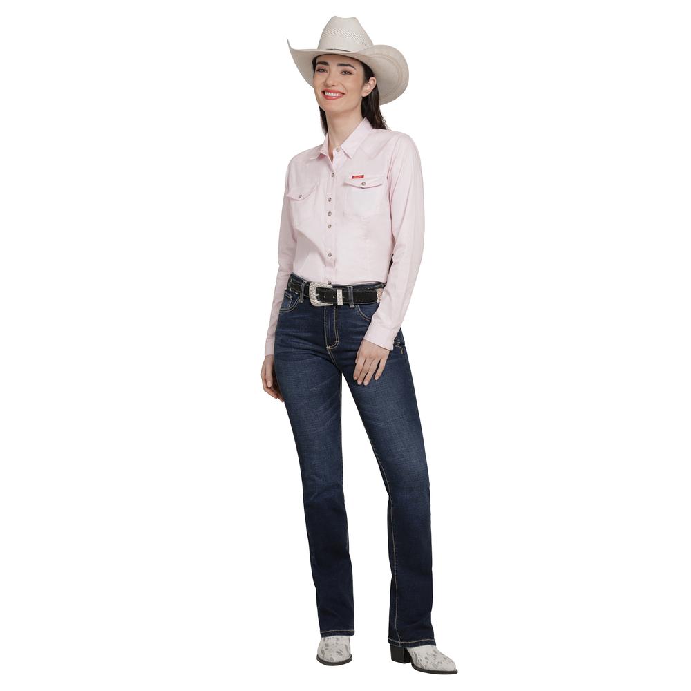 Foto 5 pulgar | Jeans Vaquero Wrangler Mujer Flare 218 Azul