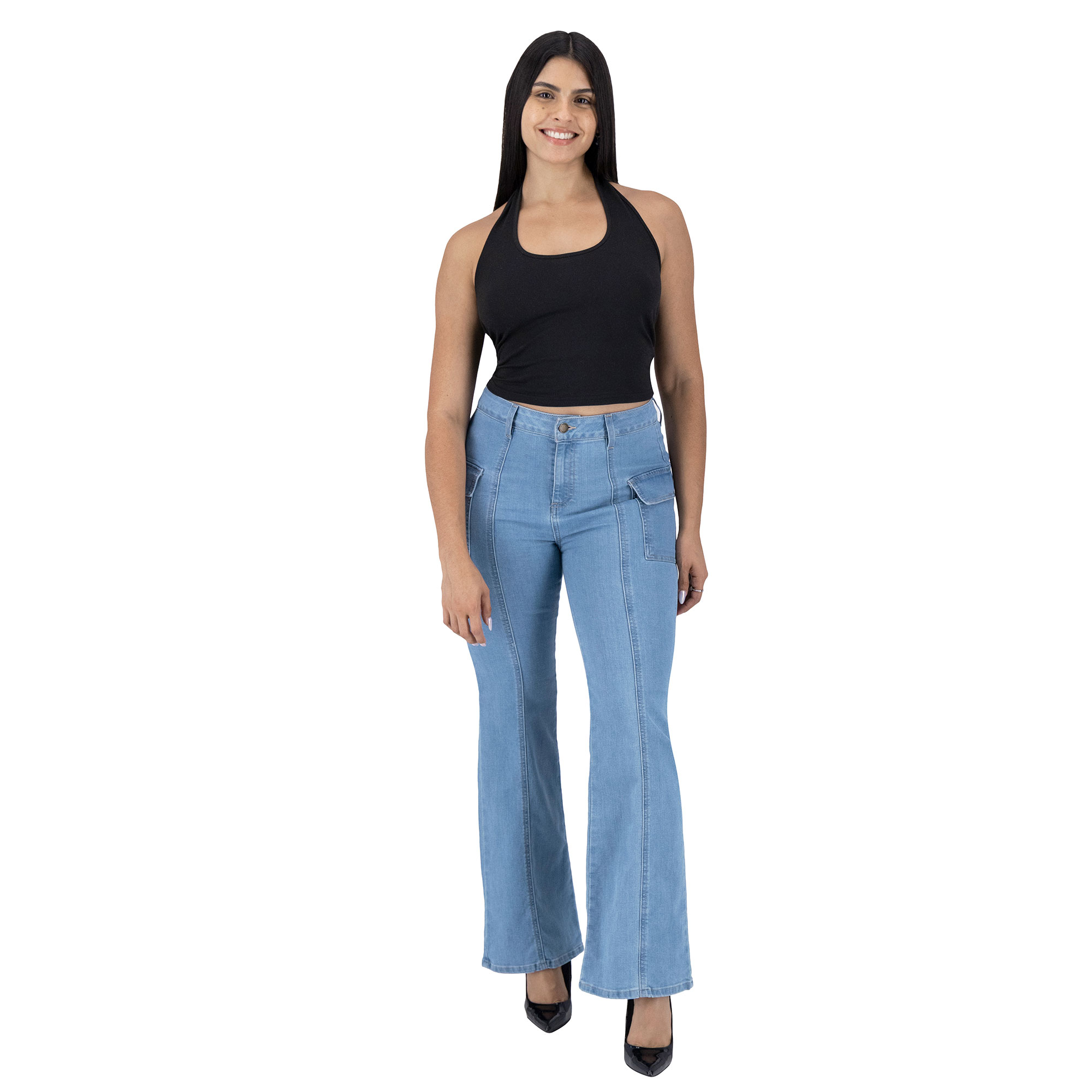 Foto 6 pulgar | Pantalón Acampanado Britos Jeans Mezclilla Azul 025622 para Mujer