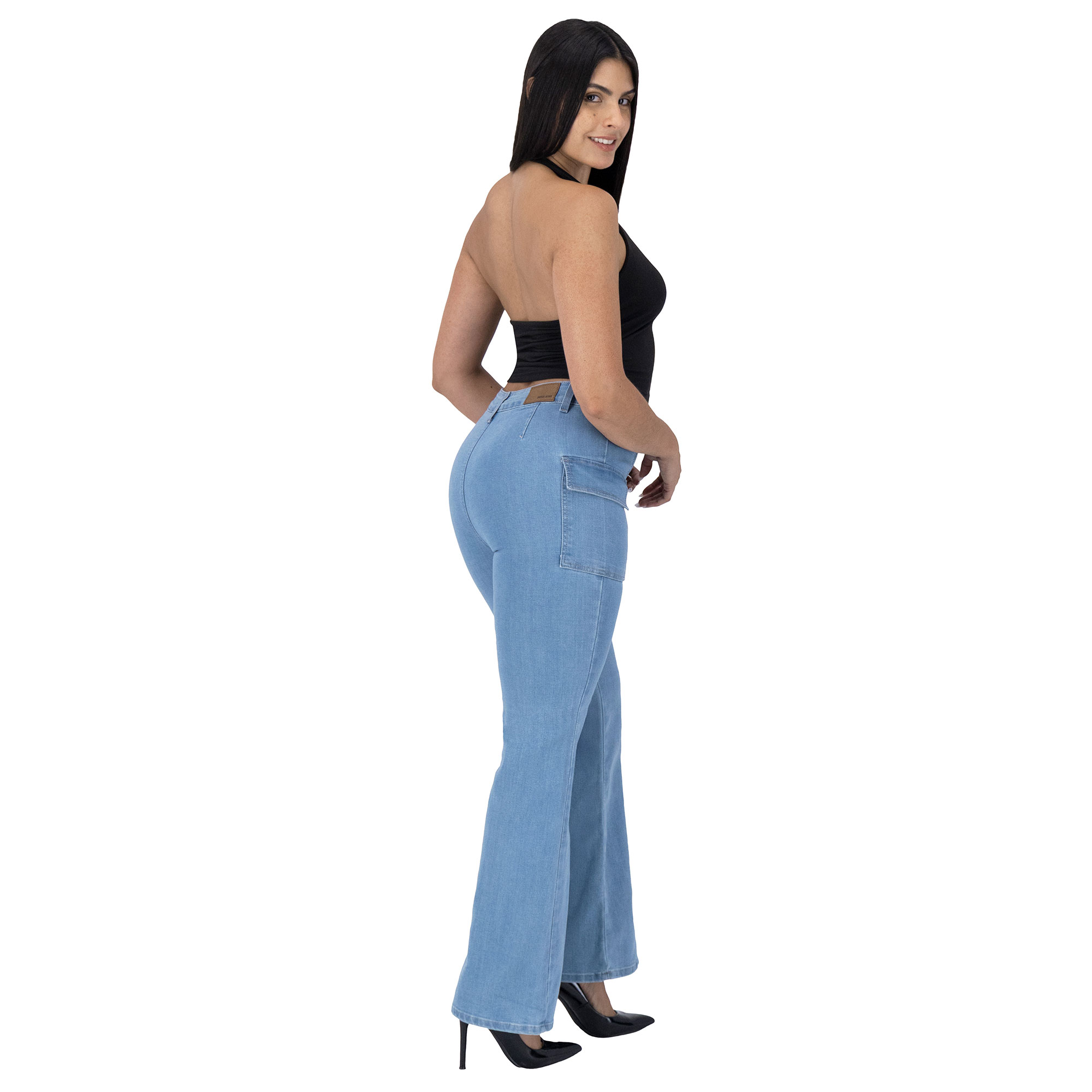 Foto 7 pulgar | Pantalón Acampanado Britos Jeans Mezclilla Azul 025622 para Mujer