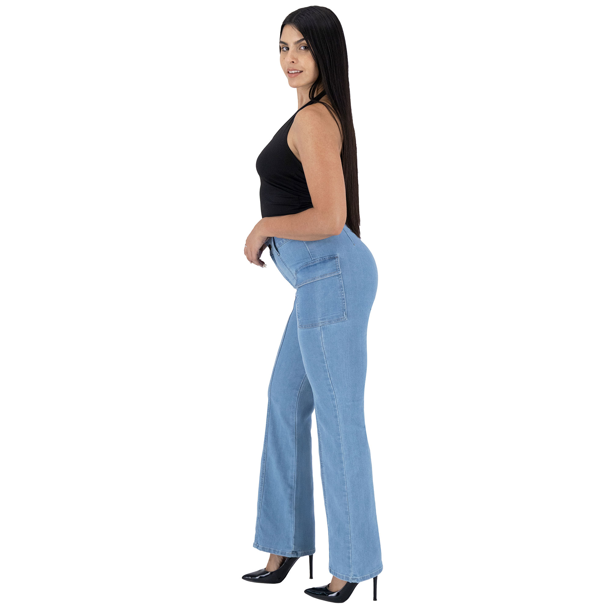 Foto 8 pulgar | Pantalón Acampanado Britos Jeans Mezclilla Azul 025622 para Mujer