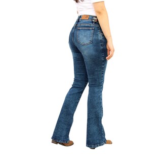 Foto 4 | Pantalón Acampanado De Mezclilla Stretch Petroleo John Silver