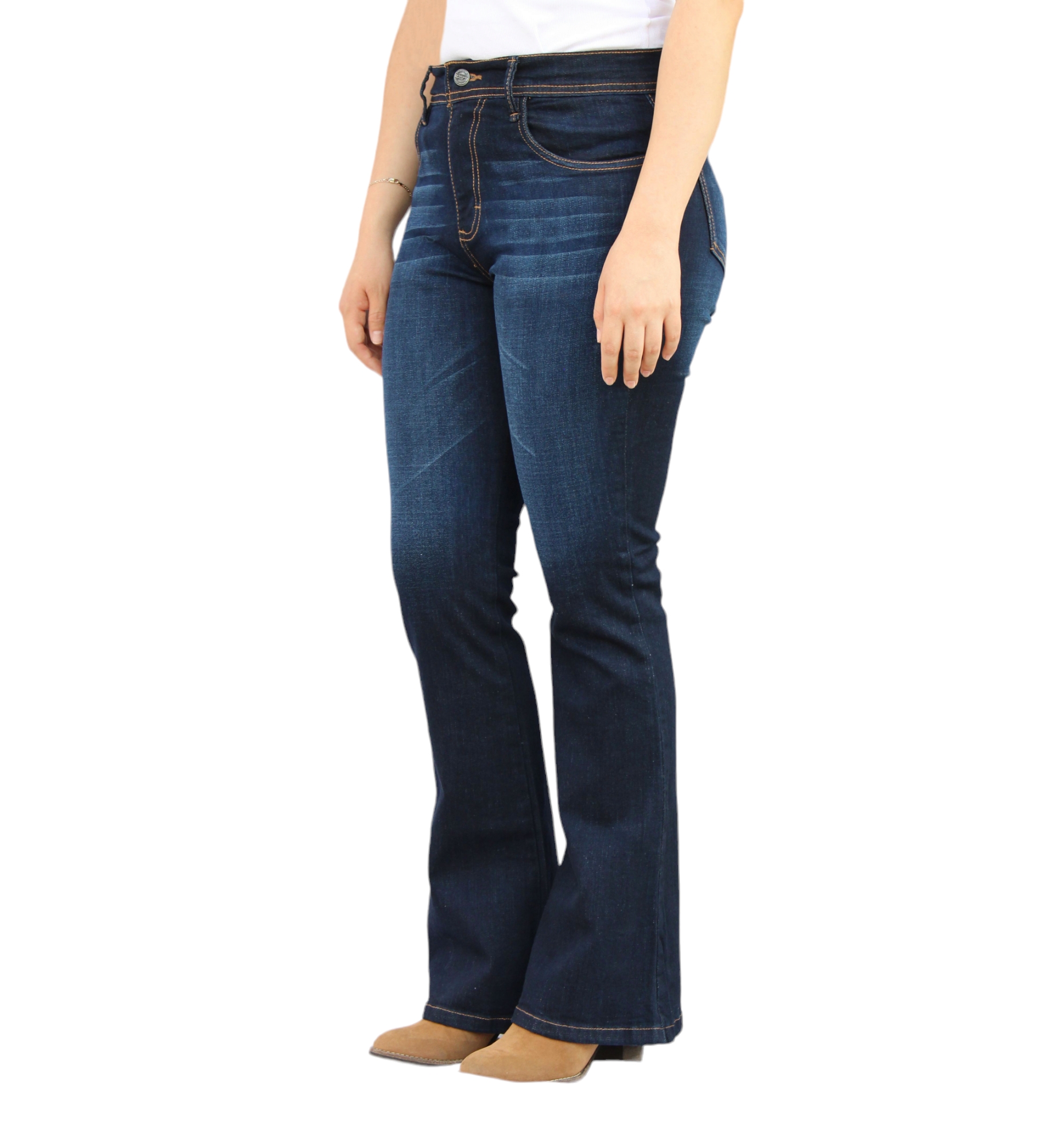 Foto 3 pulgar | Jeans Flare John Silver y Diseño para Mujer