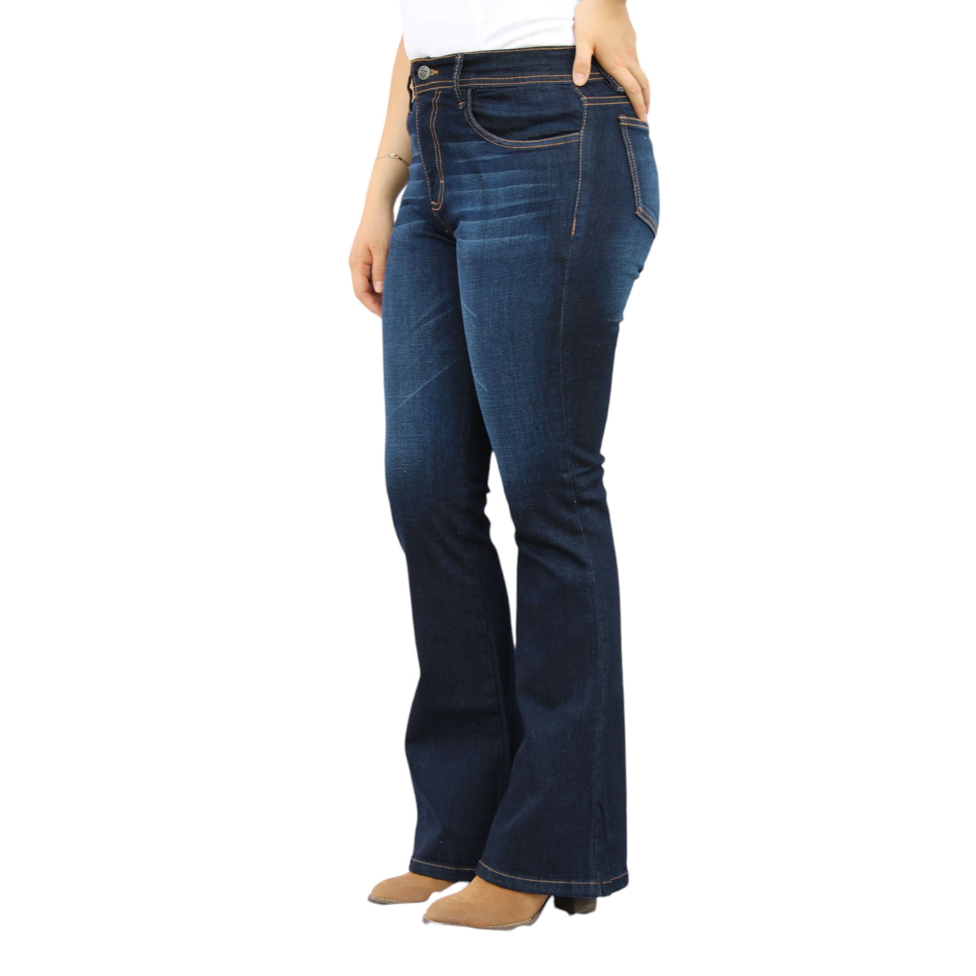 Foto 4 pulgar | Jeans Flare John Silver y Diseño para Mujer