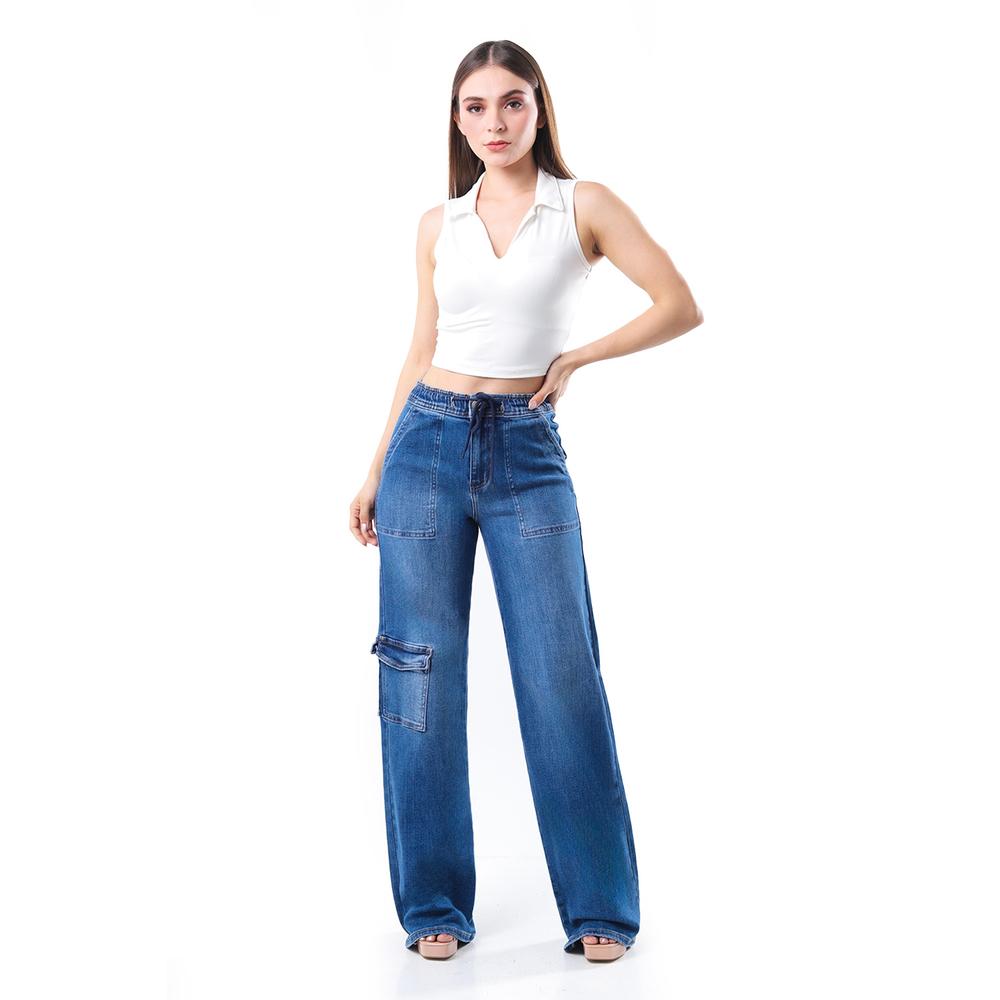 Foto 2 pulgar | Jeans Wide Leg Fit /juvenil  1791 (azul Medio)) Azul