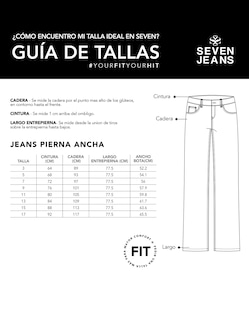 Foto 7 | Jeans Semi Campana Cintura Alta 0068plat Seven Jeans