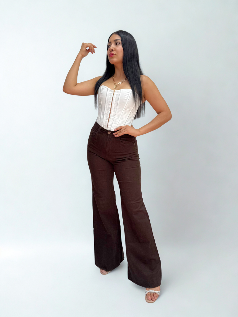 Foto 2 pulgar | Jeans Obs Dama Wide Leg Chocolate
