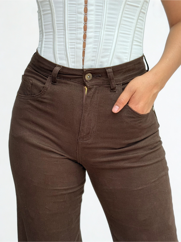 Foto 3 pulgar | Jeans Obs Dama Wide Leg Chocolate