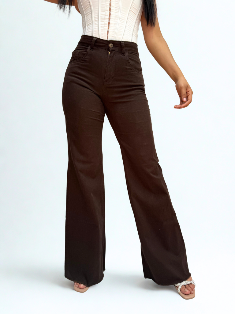 Foto 4 pulgar | Jeans Obs Dama Wide Leg Chocolate