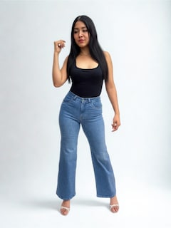 Foto 1 | Jeans Obs Dama Wide Leg Mezclilla Azul Claro