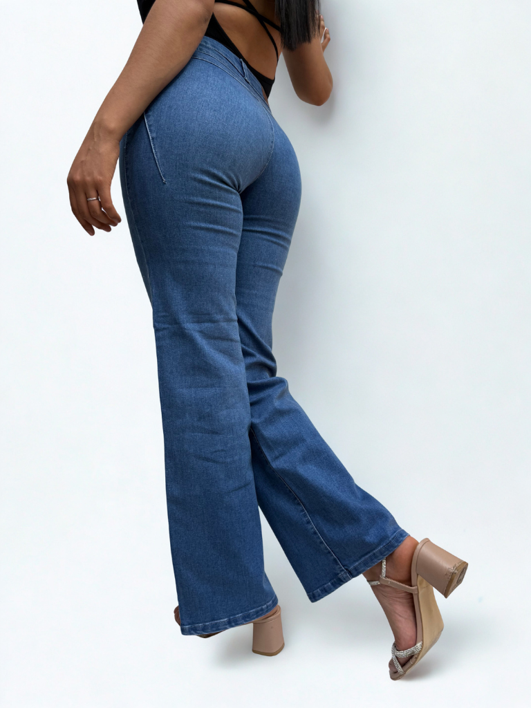 Foto 5 pulgar | Jeans Obs Dama Wide Leg Mezclilla Azul Claro