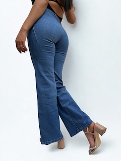 Foto 4 | Jeans Obs Dama Wide Leg Mezclilla Azul Claro
