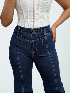 Foto 2 | Jeans Obs Dama Wide Leg Mezclilla Azul Oscuro
