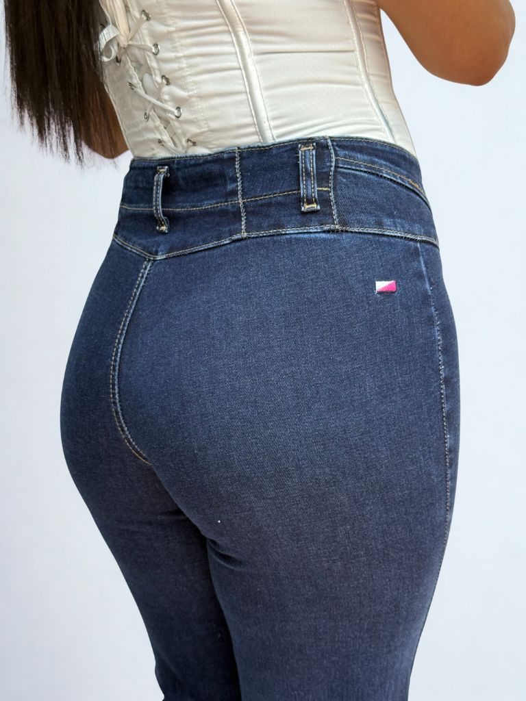 Foto 3 | Jeans Obs Dama Wide Leg Mezclilla Azul Oscuro