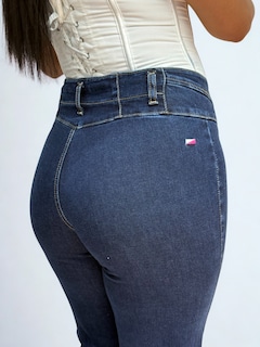 Foto 3 | Jeans Obs Dama Wide Leg Mezclilla Azul Oscuro