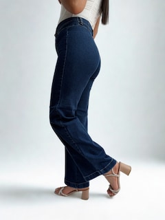 Foto 4 | Jeans Obs Dama Wide Leg Mezclilla Azul Oscuro