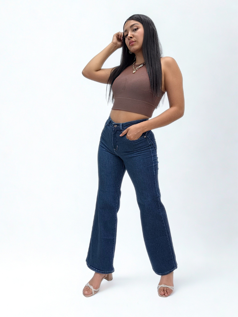 Foto 2 pulgar | Jeans Obs Dama Wide Leg Mezclilla Azul Oscuro