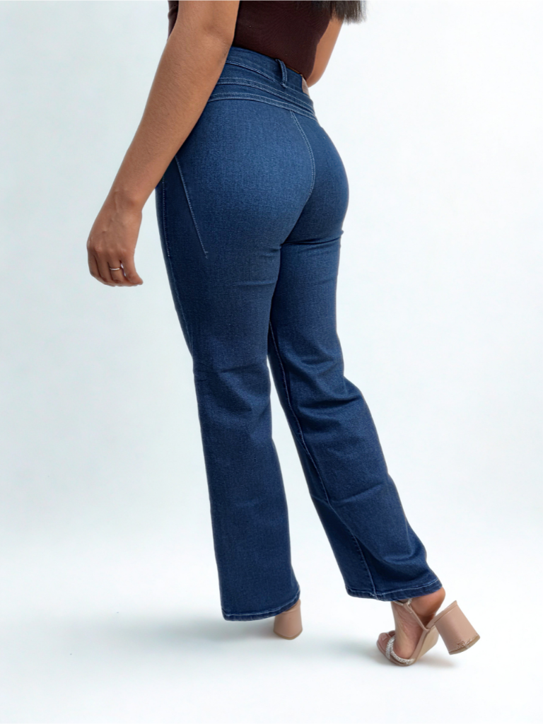 Foto 4 | Jeans Obs Dama Wide Leg Mezclilla Azul Oscuro