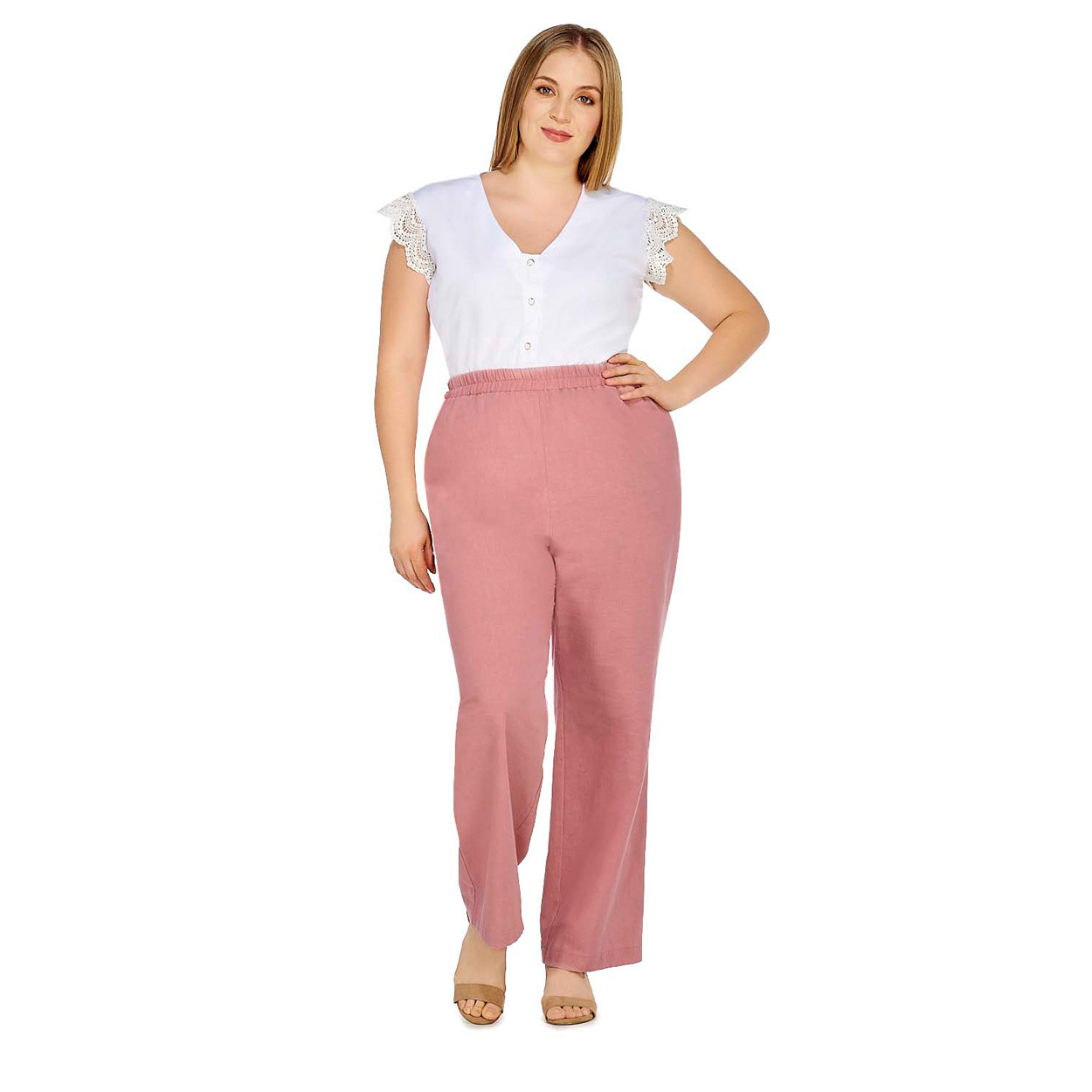 Mundo Terra Trouser Pierna Ancha Con Bolsillos