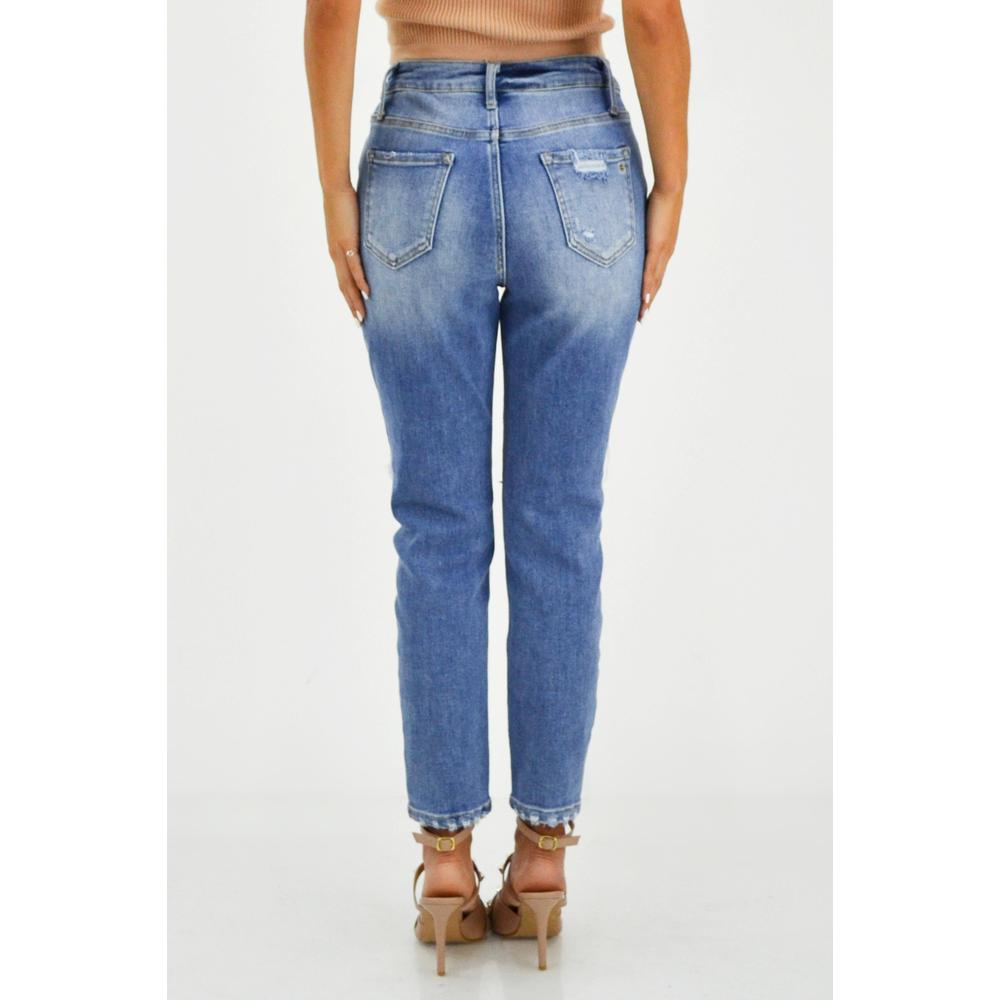 Foto 4 pulgar | Mom Jeans Roman Fashion J-BAL-6407-MEDIO-TR color Azul para Mujer