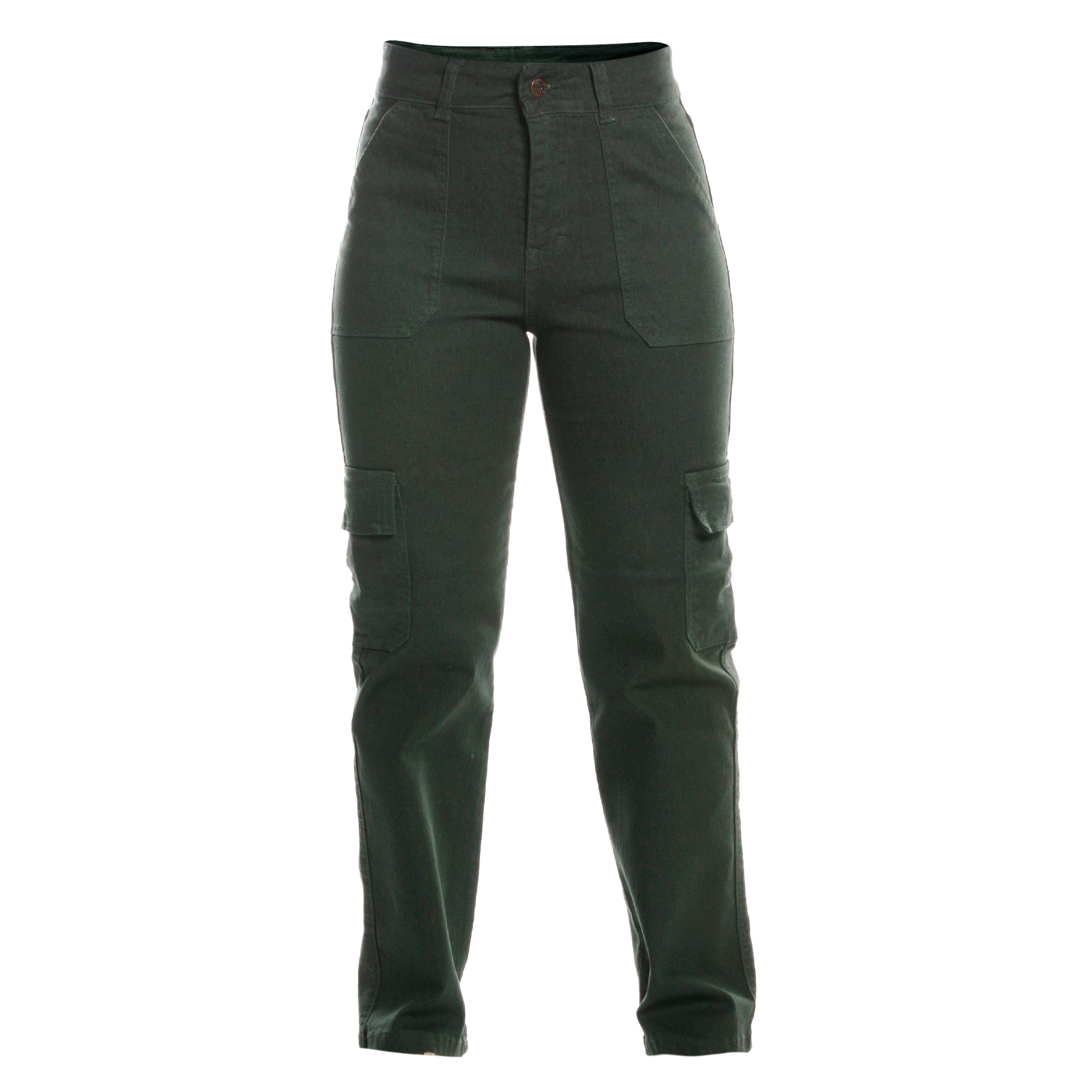 Foto 2 | Pantalón de Mezclilla Mom Tiro Alto Cargo Pineda Jeans color Verde Olivo