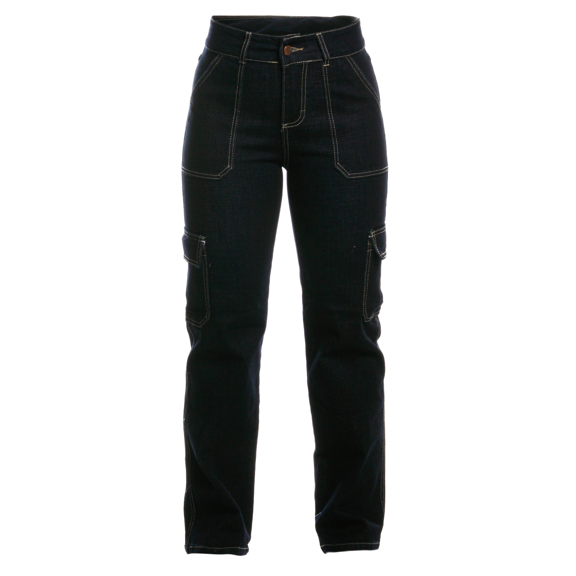 Foto 4 pulgar | Pantalón Mom Cargo Tiro Alto Mezclilla Rígida Pineda Jeans color Azul