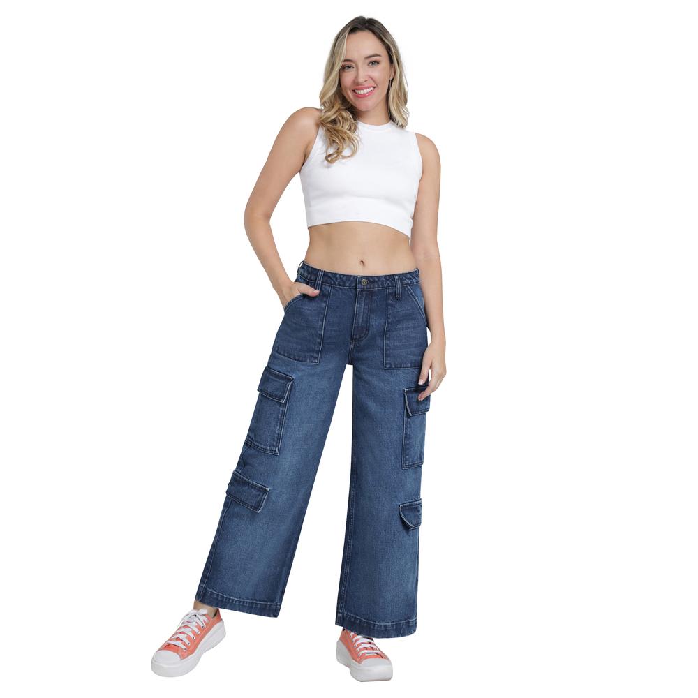 Foto 5 pulgar | Jeans Lee Wide Leg 441 Azul para Mujer