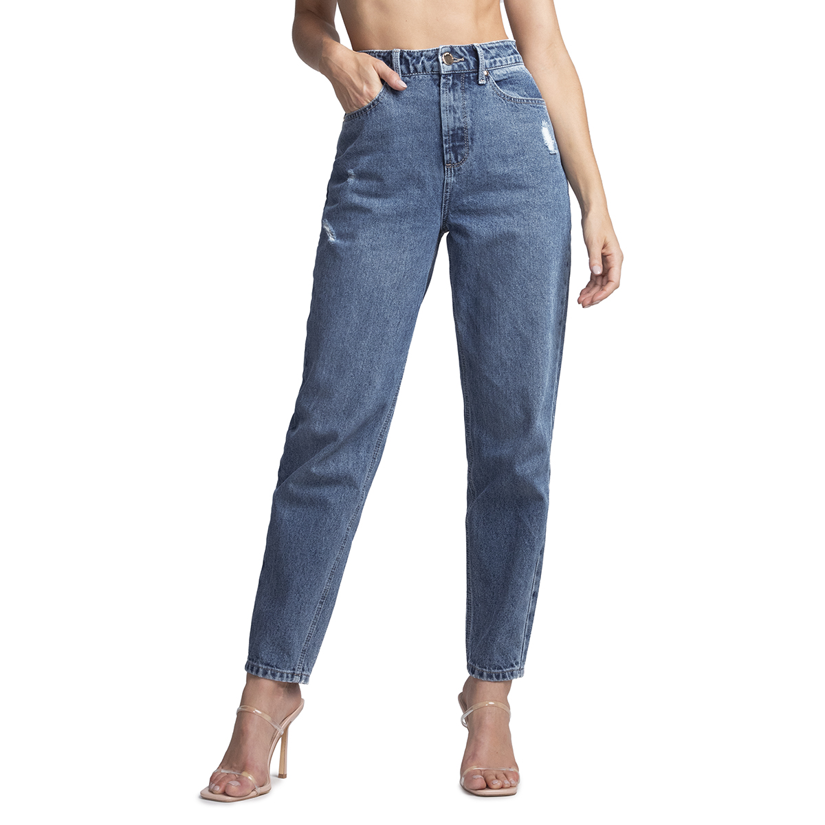 Jeans Mezclilla Mujer Pantalon Mom  Cintura Alta Seven Jeans